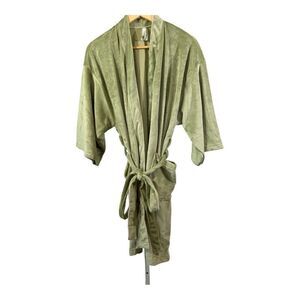 CANYON ROSE Women’s Microfiber Kimono Wrap Spa Robe Green Size Small